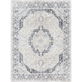 thumbnail image 2 of Mark&Day Washable Rugs, 8x10 Tribune Traditional Ink Blue Area Rug, Blue Grey Ivory Carpet for Living Room, Bedroom or Kitchen (7'10" x 10', Machine Washable), 2 of 5