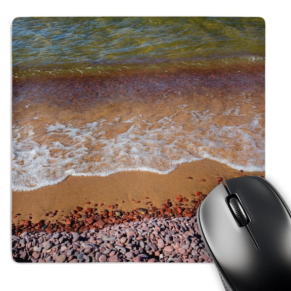 3dRose, Michigan, Keweenaw Peninsula, Great Sand Bay, Lake Superior and beach, MousePad