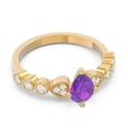 thumbnail image 3 of 1.25 Carat Elegant Natural Diamond Amethyst Gemstone Anniversary Ring for Ladies Solid 18K Yellow Gold Size 11.5 by Diamond-Capitals, 3 of 8
