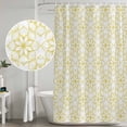 thumbnail image 4 of Polyester Fabric Yellow Flower Shower Curtain, Retro Tribal Art Abstract Monochrome Texture Waterproof Bathtub Curtain Bathroom Decor Set with Hooks 54 x 78 Inches, 4 of 6