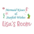 thumbnail image 2 of Personalized Mermaid Kisses And Starfish Wishes Mermaids Creatures Seahorse Princess Fish Starfish Queen Sweet Dreams Bedtime Unicorn Lovely Dream Wall Decal Sticker - Size: 30 In X 21 In, 2 of 5