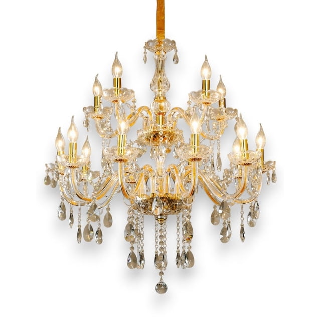 Candil de techo cristal cortado D'Gala Iluminación DG8034 Dorado de 10+5 luces