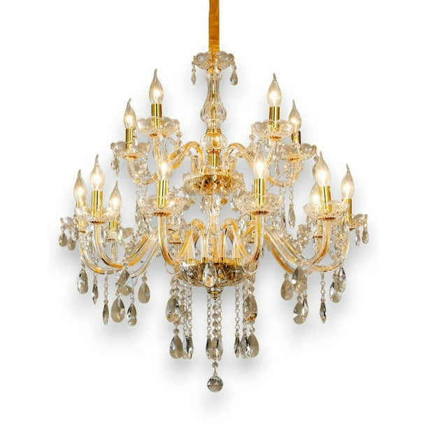 Candil de techo cristal cortado D'Gala Iluminación DG8034 Dorado de 10+5 luces