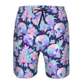 thumbnail image 3 of Salouo pinkk flower crystal Skull Pattern Swim Trunks for Men,Men's Hawaiian Bathing Suit Swimsuits Quick Dry Swimming Board Shorts Beach Shorts with Pockets-Large, 3 of 6