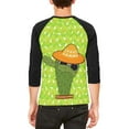thumbnail image 2 of Cinco de Mayo Dabbing Cactus Let's Fiesta Party Mens Raglan T Shirt White-Black SM, 2 of 2