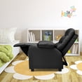 thumbnail image 3 of Costway Kids Youth Recliner Chair PU Leather w/Cup Holders & Side Pockets Black, 3 of 9