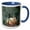 Blue/White, variant on 3drose, Hummingbird in Nest, 11oz Two-tone Yellow Mug