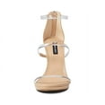 thumbnail image 3 of Nine West Leah 3 Clear/Light Natural Rounded Open Toe Zip Stiletto Heeled Sandal (Clear/Light Natural, 6.5), 3 of 6