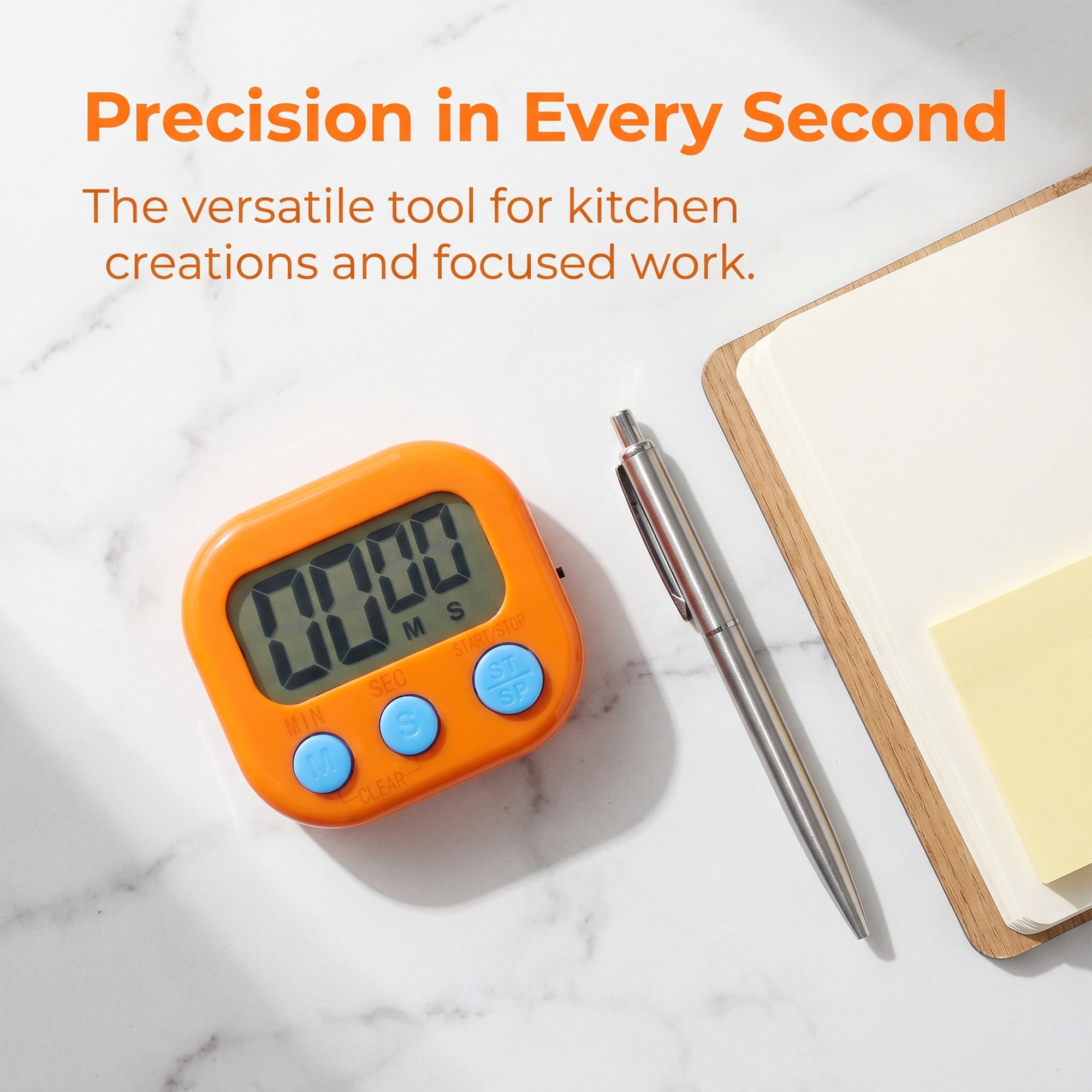 Unique Bargains Loud Alarm Magnetic Backing Cooking Study Kitchen Timer Orange