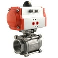 thumbnail image 2 of ECUTEE 2" Stainless Steel Pneumatic Ball Valve Three-Piece Double Acting Air Actuated Ball Valve for Control Air, Gas, Liquid(DN50), 2 of 15