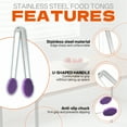 thumbnail image 3 of FACEGA Metal Tongs,Silicone Chuck Stainless Steel Serving Tongs,U-Shaped Handle 5" Grill Tongs,For Pick Up, Sugar Cubes, Milk Balls,Purple, 3 of 7