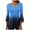 Blue, variant on Aofany Women's Henley Shirt 3/4 sleeve V Neck Flared Blouse Pleated Tunic Tops for Women