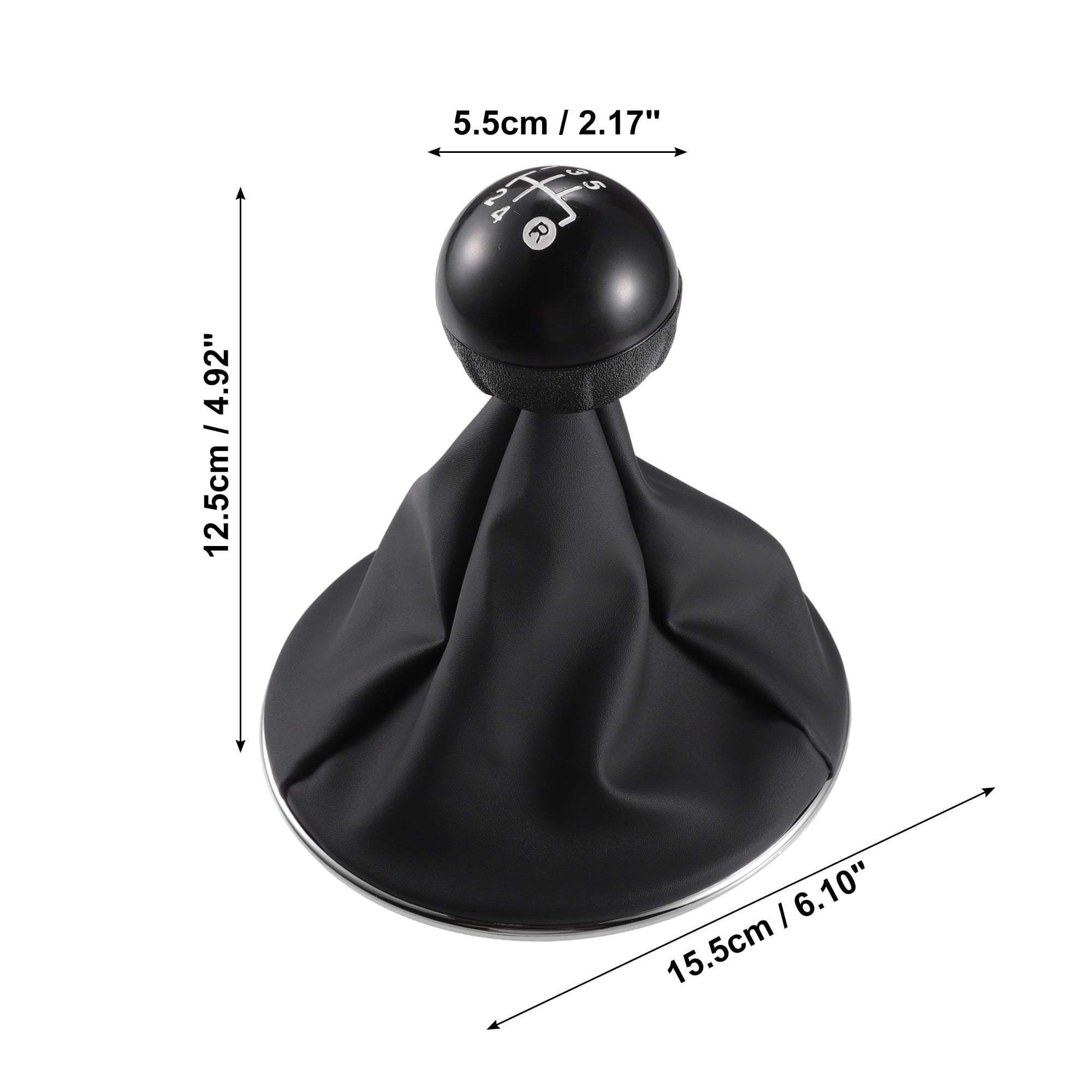 Unique Bargains 5 Speed Manual Gear Shift Knob Stick Shifter Lever Head Ball with Boot Cover for Fiat 500 500C 2007-2018