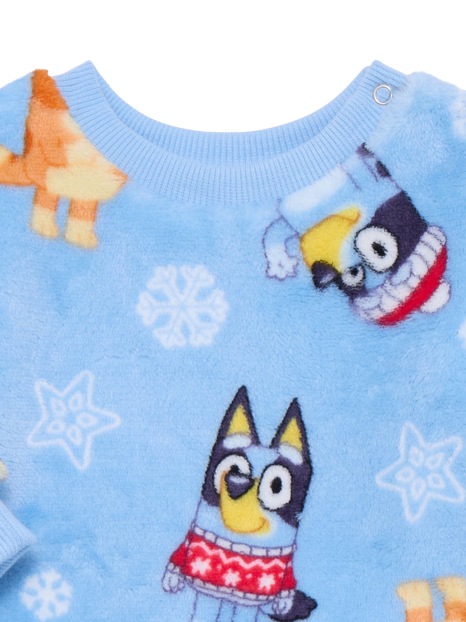 Christmas Bluey Unisex Baby Print Plush Top and Pants Set, 2-Piece, Sizes Newborn-24M