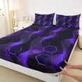 thumbnail image 3 of Castle Fairy Abstract Hexagon Honeycomb Full Size Sheets 4-Piece for Teens Boys Girls,Gradient Spiral Stripes Breathable Bed Sheets,Futuristic Geometric Lightweight Sheet Sets,Breathable Home Decor, 3 of 7