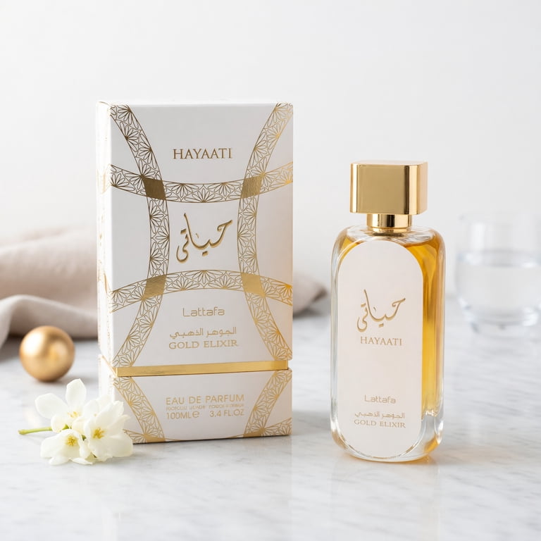 Lattafa, Unisex Fragrance, 3.4 oz, Gold Elixir with Spices and