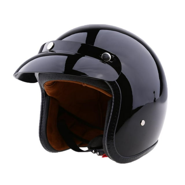 Casco Negro Brillante de La Motocicleta de La Motocicleta de La Cara Abierta Del ABS 3/4 con La Visera SG DYNWAVEMX Casco de la motocicleta