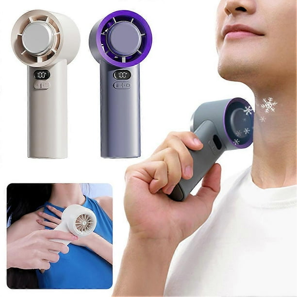 Ice Cooling Turbo Handheld Fan, 1-100 Speed Portable Mini Fan - 3600mAh Rechargeable, For Women Men Travel Camping Outdoor