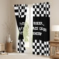 thumbnail image 3 of Homewish Car Theme Boy Black Out Curtains,Black White Curtains Pack of 2 (42x63 Each),Geometric Plaid Bedroom Curtains,Luxury Bedroom Decor, 3 of 6