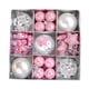 thumbnail image 4 of Juego de 35 bolas navideñas decorativas colgantes con lazos para Navidad Plata y rosa, 4 of 9