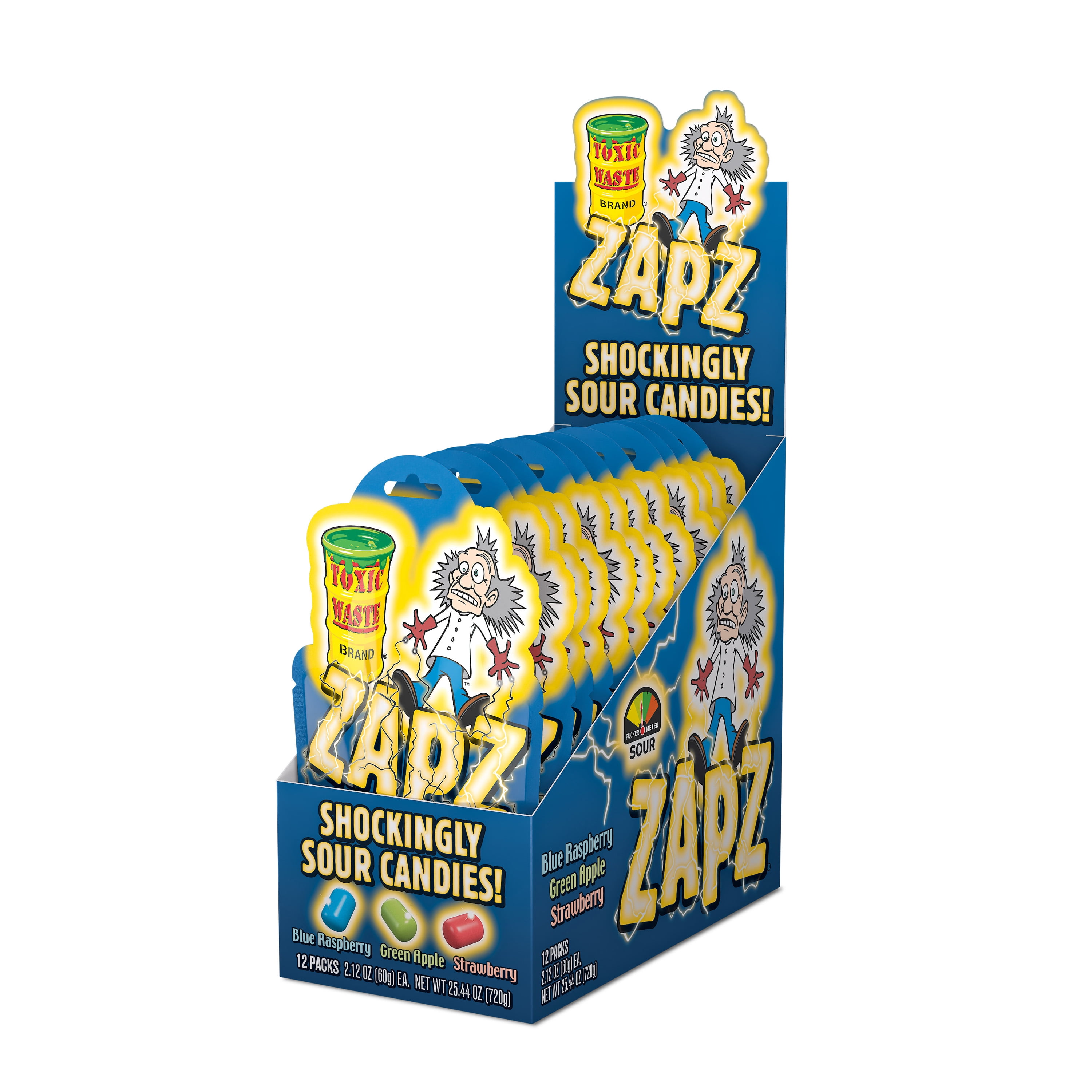ZAPZ® Shockingly Sour Candies, Blue Raspberry, Green Apple