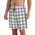 thumbnail image 2 of Fotbe Gray Checkboard Trajes de Baño Estampados para Hombre, Shorts de Verano de Secado Rápido, Ropa de Playa, Bañadores-X-Large, 2 of 6