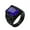 Black Blue Stone, variant on Men's Stainless Steel Gothic Multicoloured Crystal Gemstone Tulip Engraved Chunky Biker Ring Punk Finger Jewelry Silver Black Stone Size 14