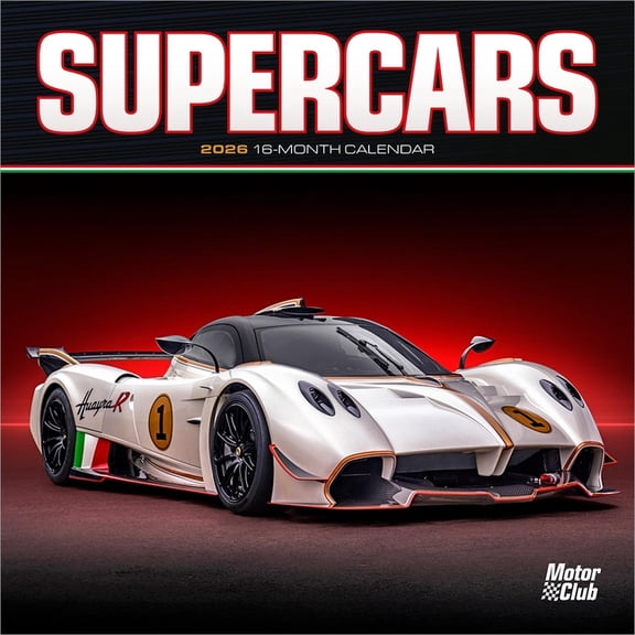 Supercars 2026 7 X 14 Inch (Hanging) Monthly Mini Wall Calendar, (Paperback)