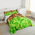 thumbnail image 3 of Castle Fairy Plaid Grid Full Size Comforter Sets,Pixelated Miners Game Bedding Sets, 3 of 8