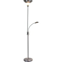 1PerfectChoice 72"H Silver Adjustable Incandescent Torch LED Goose Neck Floor Lamp 2 Lighting