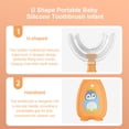 thumbnail image 4 of Bearachild Cepillo de portátil de silicona en forma de U para niños pequeños, cepillo de de doble cara para entrenamiento de bebés Suministros de limpieza para el hogar naranja L Bearachild HA009117-03, 4 of 6