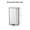 thumbnail image 2 of TEQIN Stainless Steel Trash Can with Lid, Large Garbage Can, Rustproof Step-on Kitchen Metal Trash Bin with Inner Bucket for Kitchen Office, 2 of 7
