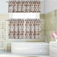 thumbnail image 7 of Eastvita Layer Curtains, Geometric Pattern Short Bathroom Curtains, Lattice Pattern Half-Window Kitchen And Cafe Curtains, 27*24", Taupe/Brown, 2-Piece Set, 7 of 7