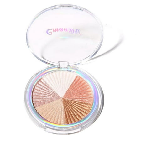 ZEDWELL Baked Highlighter Powder Brighten Skin Color Cover Shimmer Face Contour Pressed (Best Face Baking Powder)