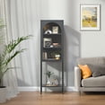 thumbnail image 5 of Benoît 62.99-inch Black One Door Metal Storage Cabinet with Fluted Clear Door, 5 of 8