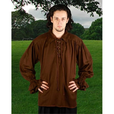 The Pirate Dressing C1007 John Cook Renaissance Shirt, Chocolate - Large