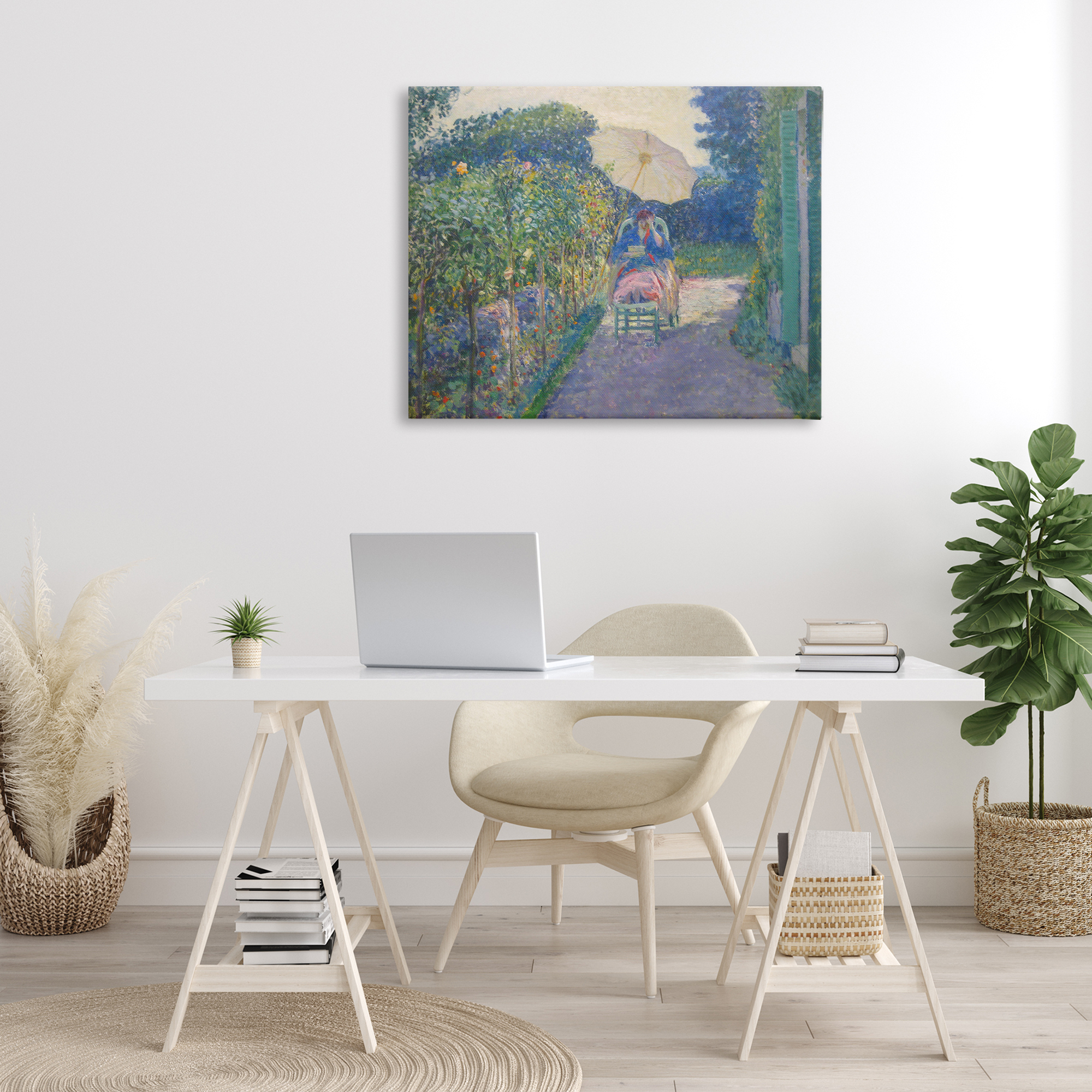 Stupell Industries Classical Woman in Garden Landscape & Nature Painting Wrapped Canvas Art Print Wall Art, 40 x 30