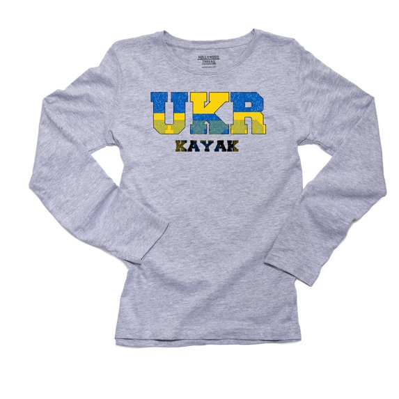 Ukraine Kayak - Olympic Games - Rio - Flag Women's Long Sleeve Grey T-Shirt