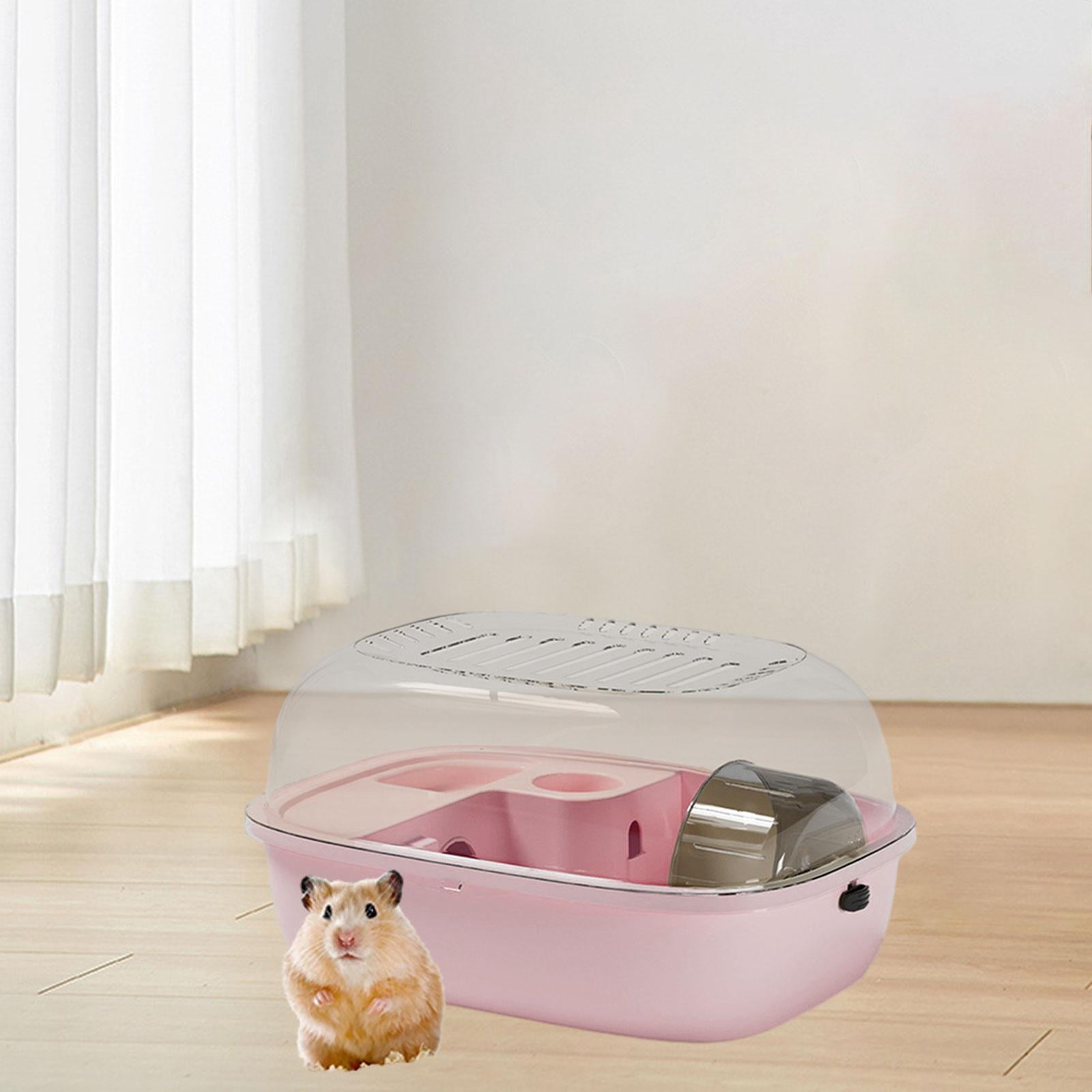 balikha Hamster Cage Openable Top Hamster Enclosure for Small Animals Hedgehog Bunny pink