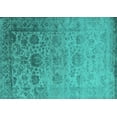 thumbnail image 1 of Ahgly Company Machine Washable Indoor Rectangle Oriental Turquoise Blue Industrial Area Rugs, 8' x 12', 1 of 4