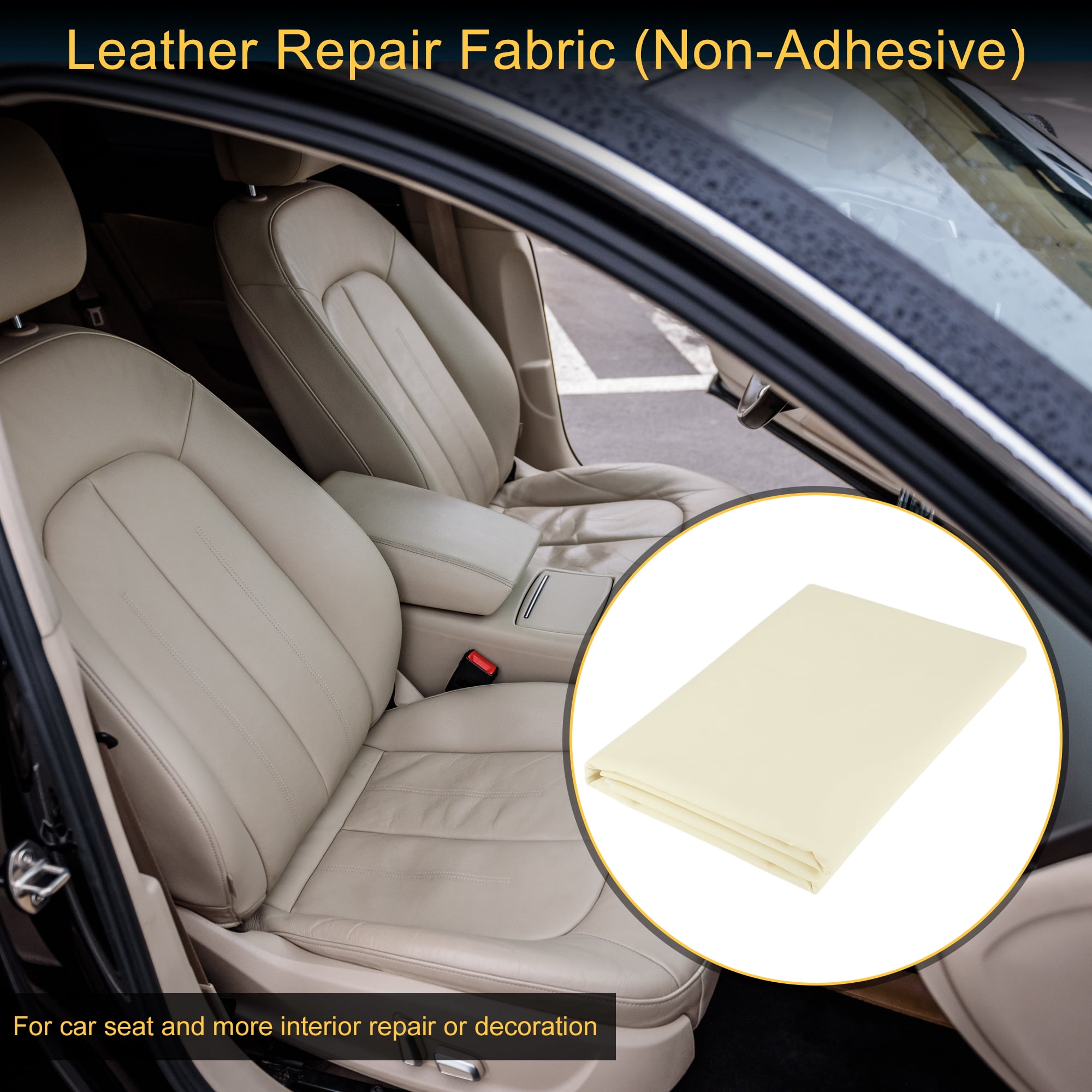 Unique Bargains Leather Fabric Upholstery Leather Repair Patch 274x137cm for Automotive Car Boat Seat Sofa Couches Chair Interior Trim DIY Beige 1 Pcs