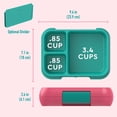 thumbnail image 6 of Bentgo® Pop - Leak-Proof Lunch Box & Removable Divider for Ages 8+ & Teens - Lunch Container Holds 5 Cups of Food; 3-4 Compartments; Microwave/Dishwasher Safe; 2 Year Warranty (Bright Coral/Teal), 6 of 7