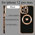 thumbnail image 2 of for iPhone 12 Pro Max Case Compatible with MagSafe, Luxury Love Heart Soft Phone Case, Full Camera Lens Protection Magnetic Case for iPhone 12 Pro Max for Women Girls (6.7") - Black, 2 of 7