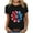 Black(Style 47), variant on NuoCaiYun Independence Day Tops for Women, Ladies Spring Summer Short Sleeve Round Neck Casual Printed T-Shirt