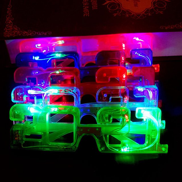WEUVEB 4Ud Gafas LED Para Eventos Con Lentes Transparentes Y Cómodo Ecoplástico