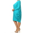 thumbnail image 3 of MOA COLLECTION Women's Plus Size Solid Loose Fit 3/4 Dolman Sleeve Casual Midi Dress, 3 of 5