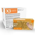 thumbnail image 7 of X3 Clear Vinyl Disposable Gloves, 3 Mil, Food-Safe, Non-Latex, X-Large, 100/Box, 7 of 7
