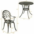 thumbnail image 2 of Resenkos Anti-Rust Cast Aluminum All-Weather 3-Piece Outdoor Bistro Set with Attached Removable Ice Bucket All-Weather Patio Furniture Set, 2 of 8