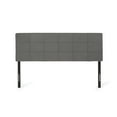 thumbnail image 2 of Stylish King/ King Sized Headboard: Waffle Stitching, Piped Edges, 48.5 - 53 In Adjustable, Grey Fabric Contemporary Headboard With Stitch And Adjustable Height Inches, Charcoal, 2 of 6