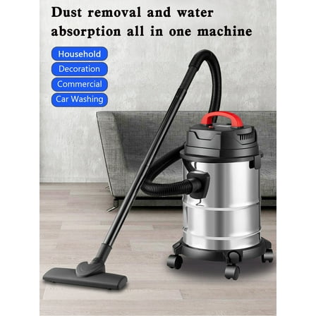 5 Gallon Steel Stainless Wet/Dry Canister Vac Shop Vacuum Cleaner 1800W
